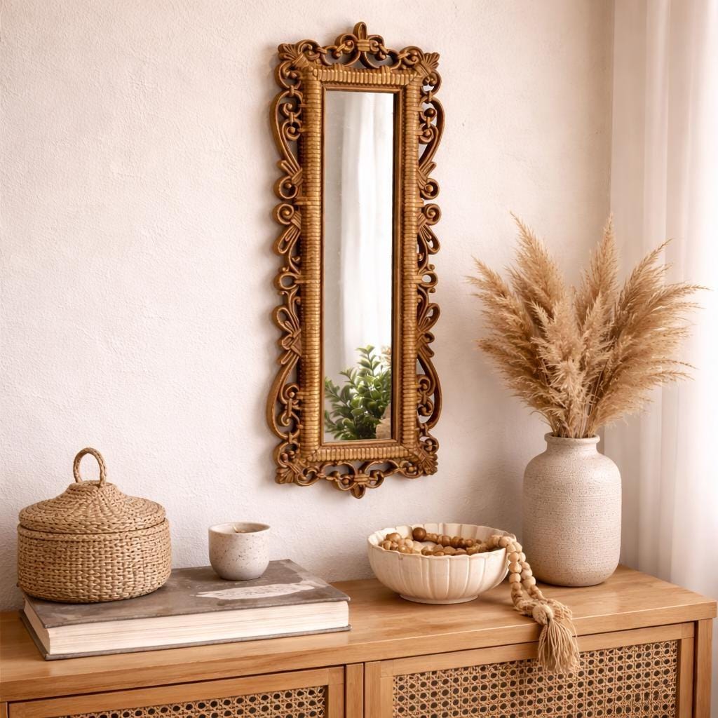 Rattan Mirrors Vintage - Etsy