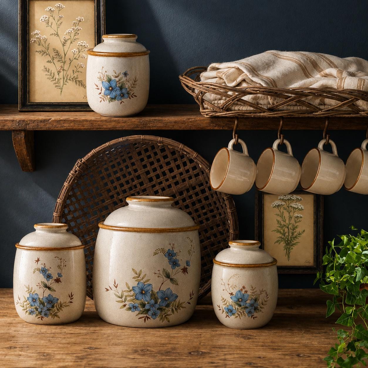 Canister Set Antique Vintage - Etsy