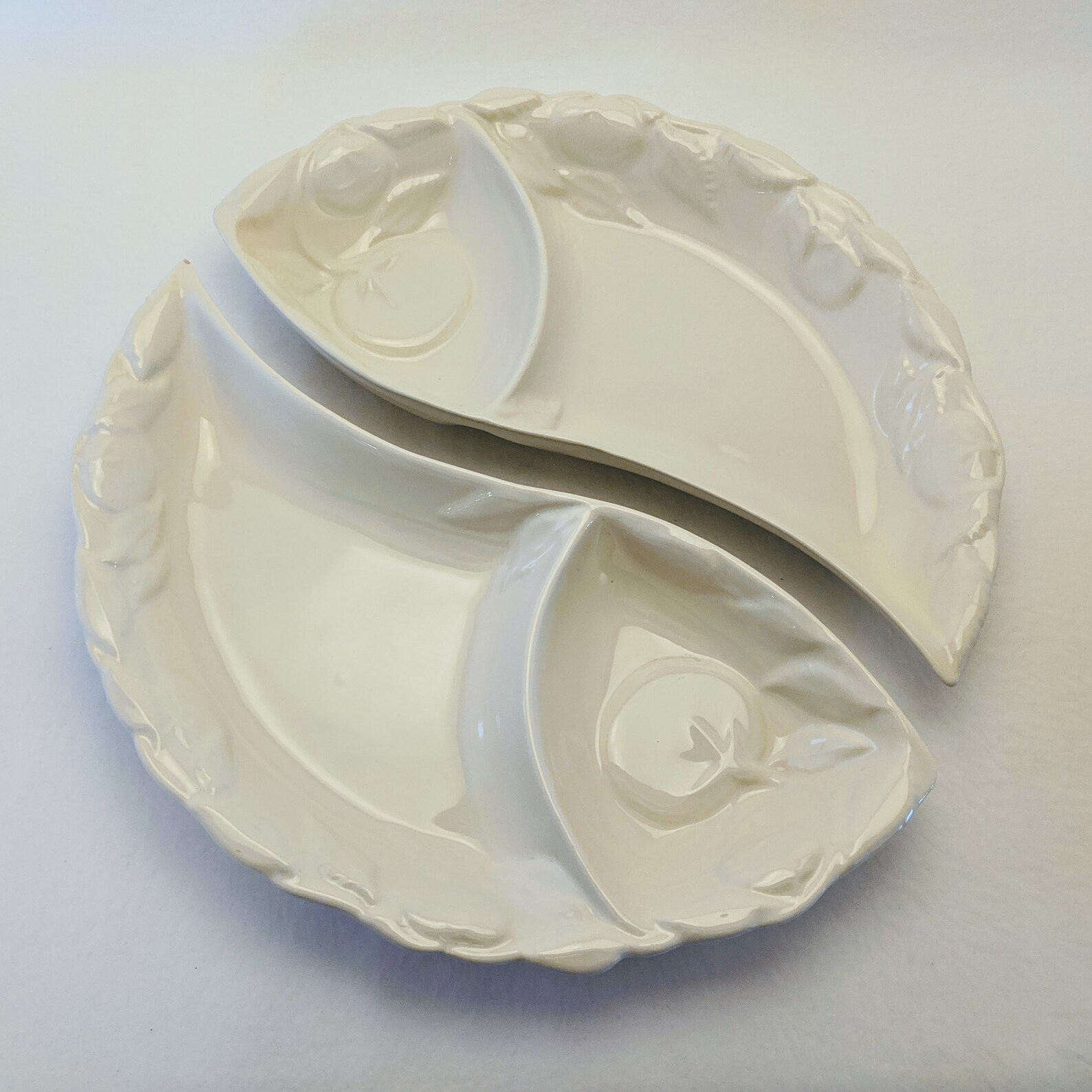 Vintage Lazy Susan Yellow Ceramic Dishes 50s Snack Dishes Etsy