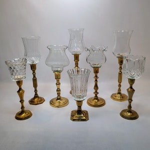Vintage Clear Glass Pegged Votive Holders, Use with Candle Wall Sconce / Candle Holder / Candlestick, Candle Accessory Gift, Group A