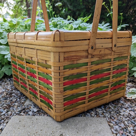 1950s Structured Bamboo Basket
