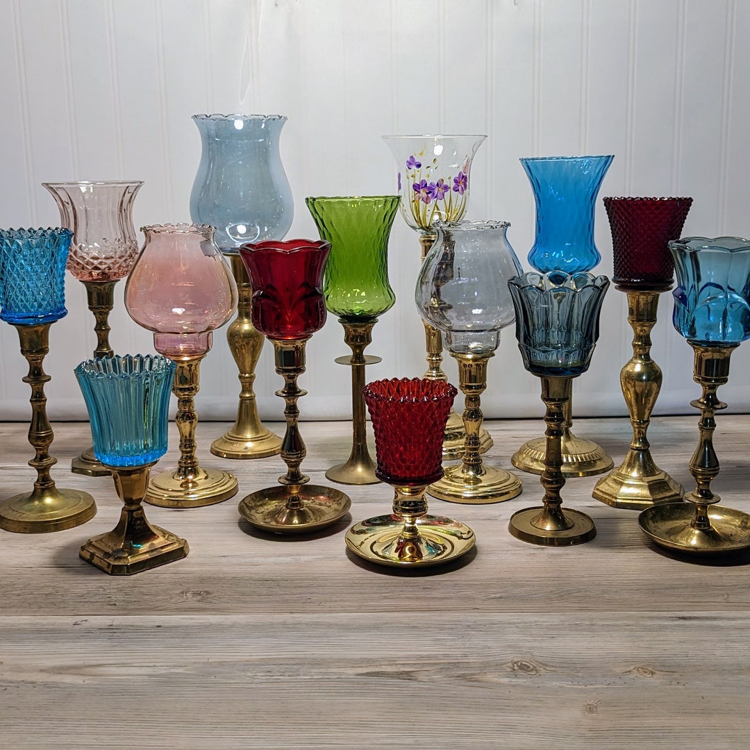 Vintage Glass Votive Holders, for Wall Sconce Candle Holder Candlestick