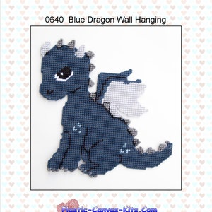 Blue Dragon Wall Hanging-Plastic Canvas Pattern-PDF Download