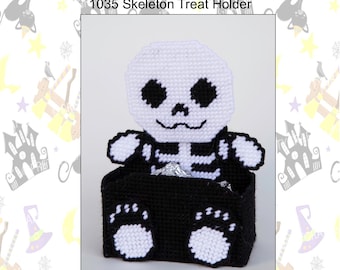 Skeleton Treat Holder-Halloween-Plastic Canvas Pattern-PDF Download