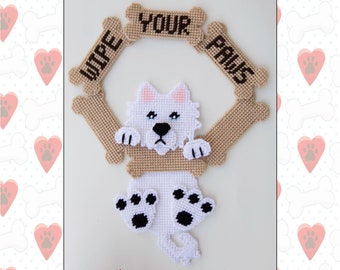 Wipe Your Paws-Springer Spaniel Dog-Plastic Canvas Pattern or Kit