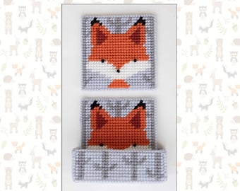 Forest Fox Coaster Set-Plastic Canvas Pattern-PDF Download