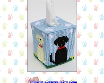 Labrador Retrievers Tissue Topper-Plastic Canvas Pattern-PDF Download