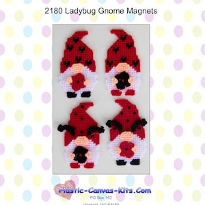 Ladybug Gnome Magnets-Plastic Canvas Pattern-PDF Download