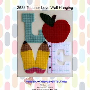Teacher Love Wall Hanging-Plastic Canvas Pattern-PDF Download