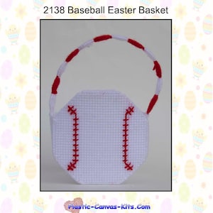 Baseball Easter Basket-Plastic Canvas Pattern-PDF Download