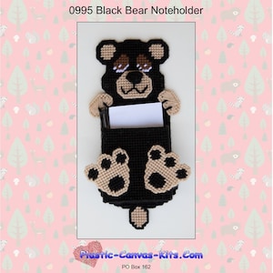 Black Bear Magnetic Note Holder-Plastic Canvas Pattern-PDF Download