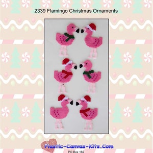 Flamingo Christmas Ornaments-Plastic Canvas Pattern-PDF Download