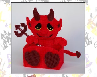 Devil Treat Holder-Halloween-Plastic Canvas Pattern-PDF Download