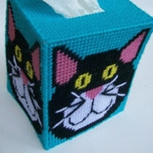 Black Cat Tissue Topper-Plastic Canvas Pattern-PDF Download