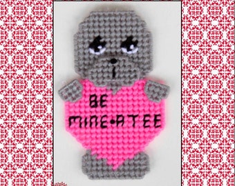 Valentine's Day Manatee Magnet-Plastic Canvas Pattern-PDF Download