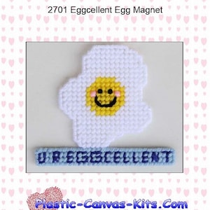 Eggcellent Egg Magnet-Plastic Canvas Pattern-PDF Download