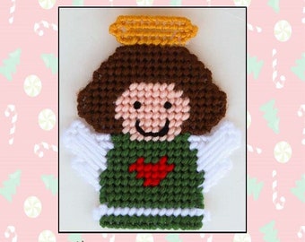 Christmas Angel Ornament-Plastic Canvas Pattern-PDF Download