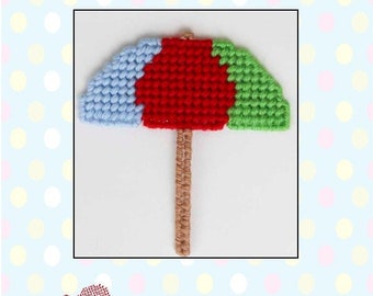 Beach Umbrella Magnet-Plastic Canvas Pattern-PDF Download