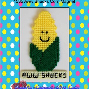 Aww Shucks Corn-Vegetable-Magnet-Plastic Canvas Pattern-PDF Download