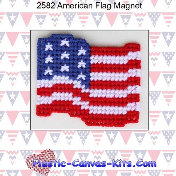 American Flag Magnet-Plastic Canvas Pattern-PDF Download