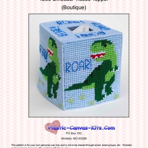 Dinosaur Tissue Topper-Plastic Canvas Pattern-PDF Download