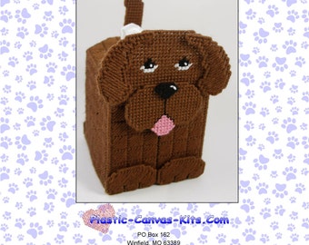 Chocolate Labrador Retriever 3-D Tissue Topper-Plastic Canvas Pattern-PDF Download