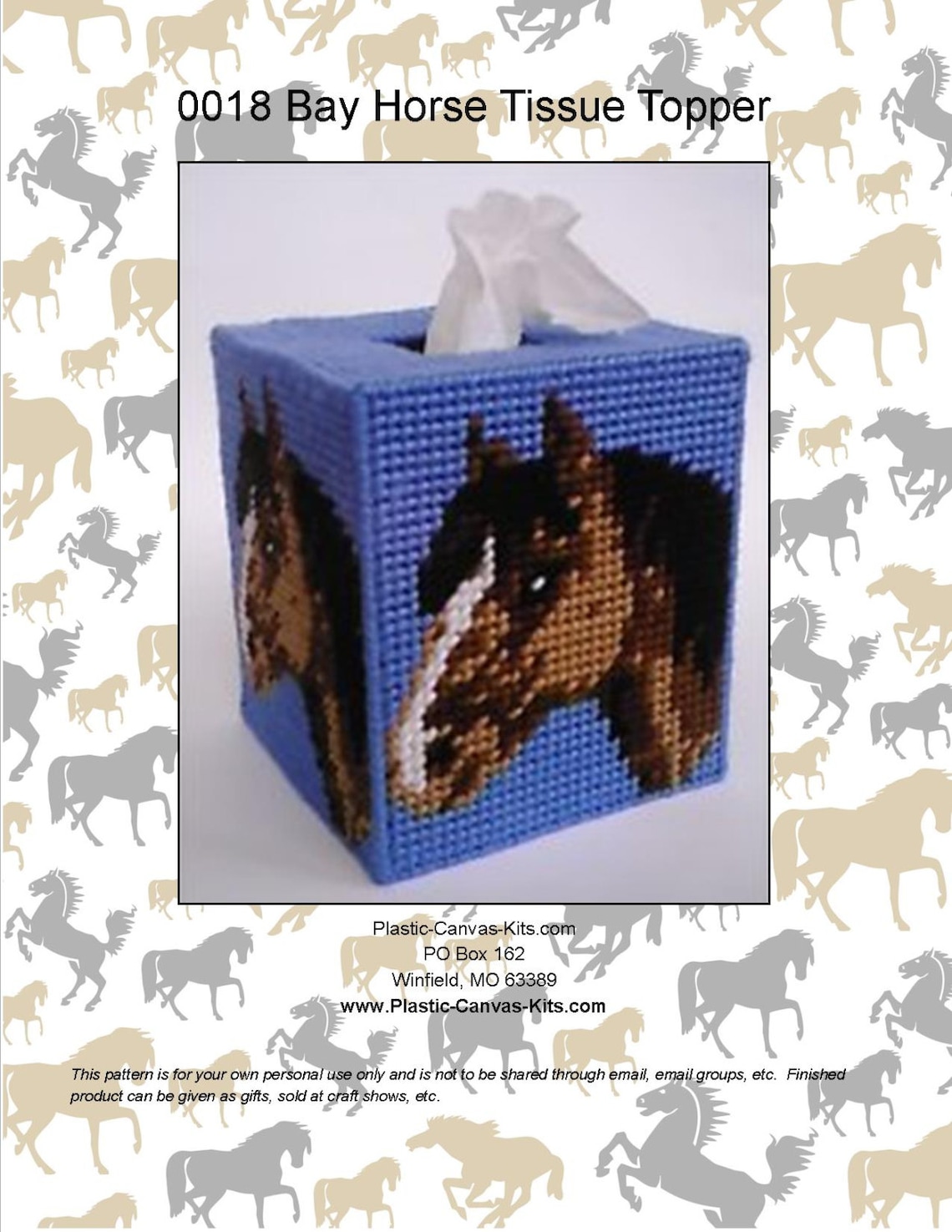 Bay Horse Tissue Topperplastic Canvas Patternpdf Download Etsy