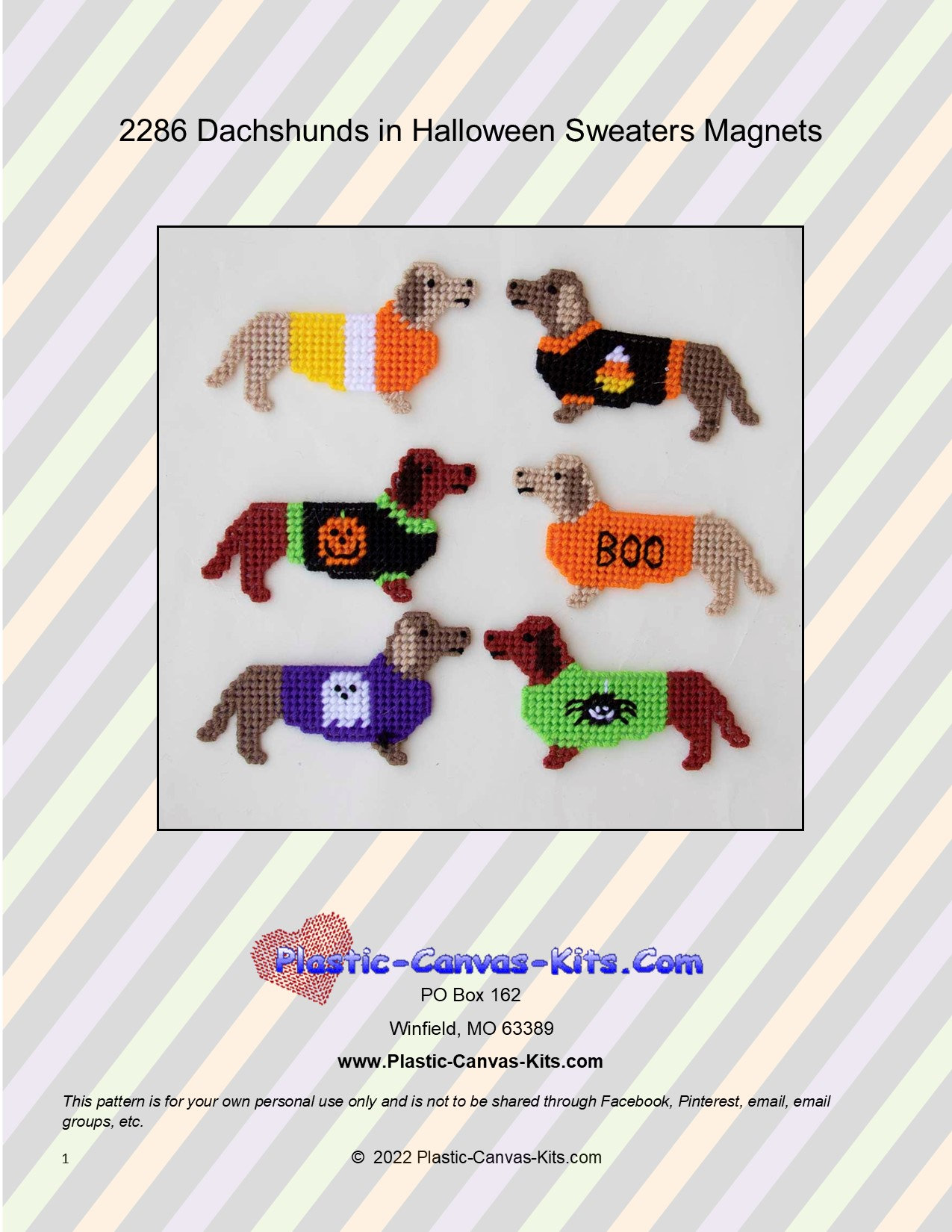 Halloween Candy Corn Gnomes Magnets-plastic Canvas Pattern-pdf