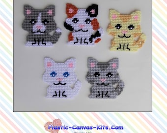 Cute Kitty Cat Magnets-Plastic Canvas Pattern-PDF Download