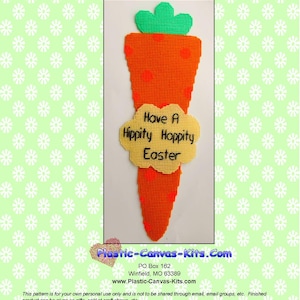 Have a Hippity Hoppity Easter-Carrot Wall Hanging-Plastic Canvas Pattern-PDF Download