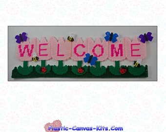 Tulip Flower Welcome Sign-Plastic Canvas Pattern-PDF Download