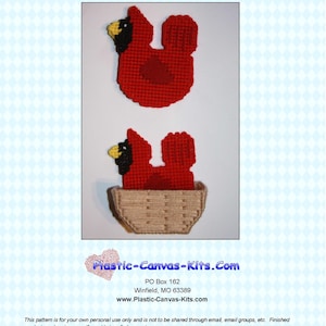 Cardinal Bird Coaster Set-Plastic Canvas pattern-PDF Download