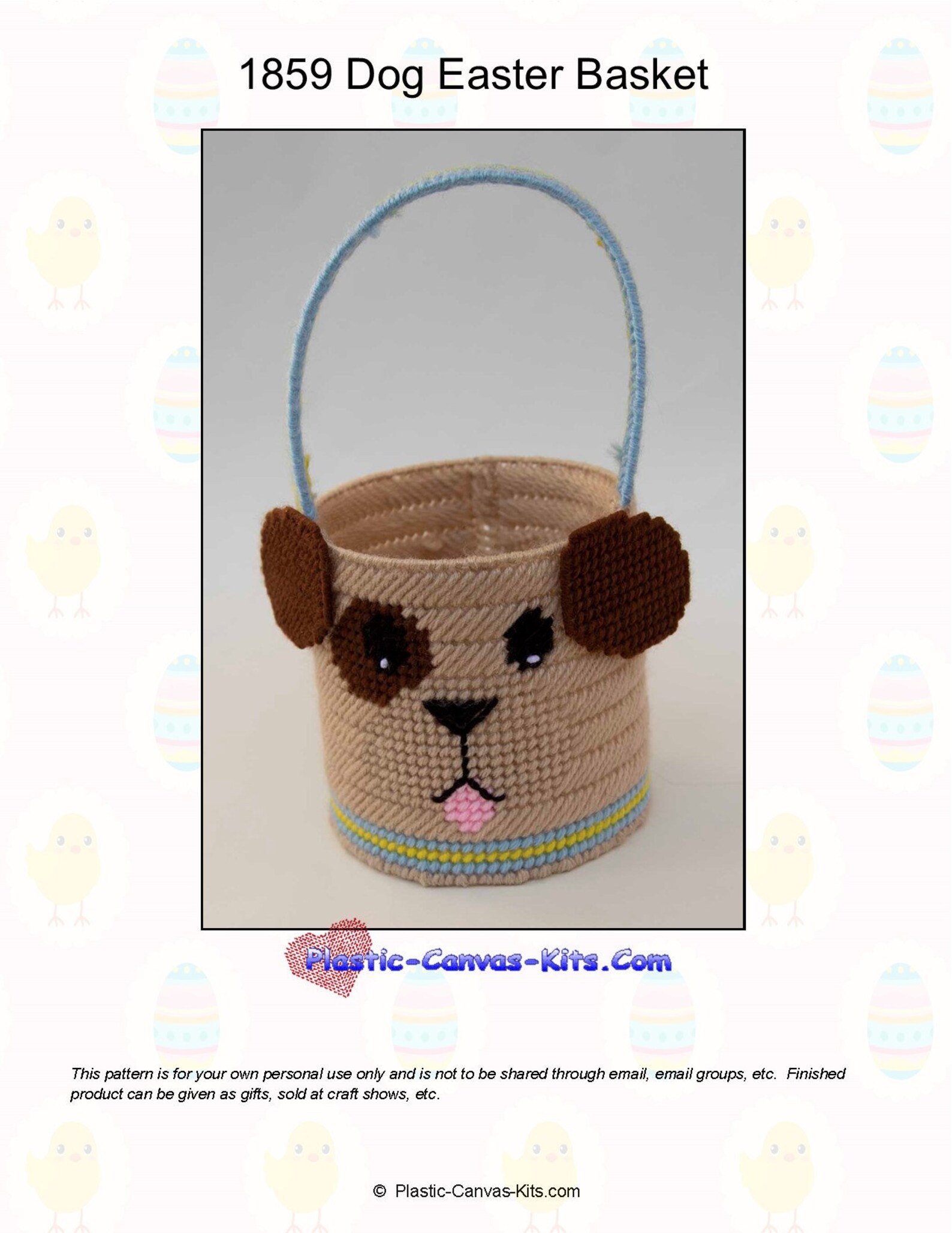 Puppy Dog Easter BasketPlastic Canvas PatternPDF Download Etsy