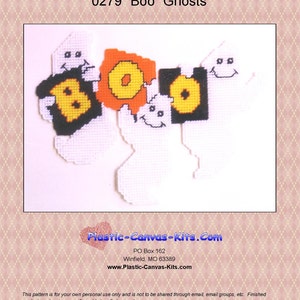 Halloween Boo Ghosts Wall Hanging-Plastic Canvas Pattern-PDF Download
