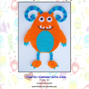 Orange Monster Wall Hanging-Plastic Canvas Pattern-PDF Download