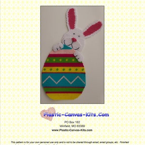 Easter Bunny Holding Egg-Plastic Canvas Pattern-PDF Download
