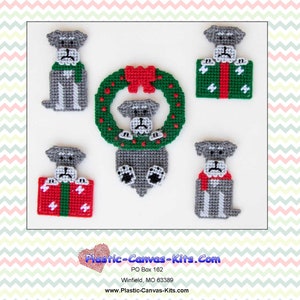 Schnauzer Christmas Ornaments-Plastic Canvas Pattern-PDF Download