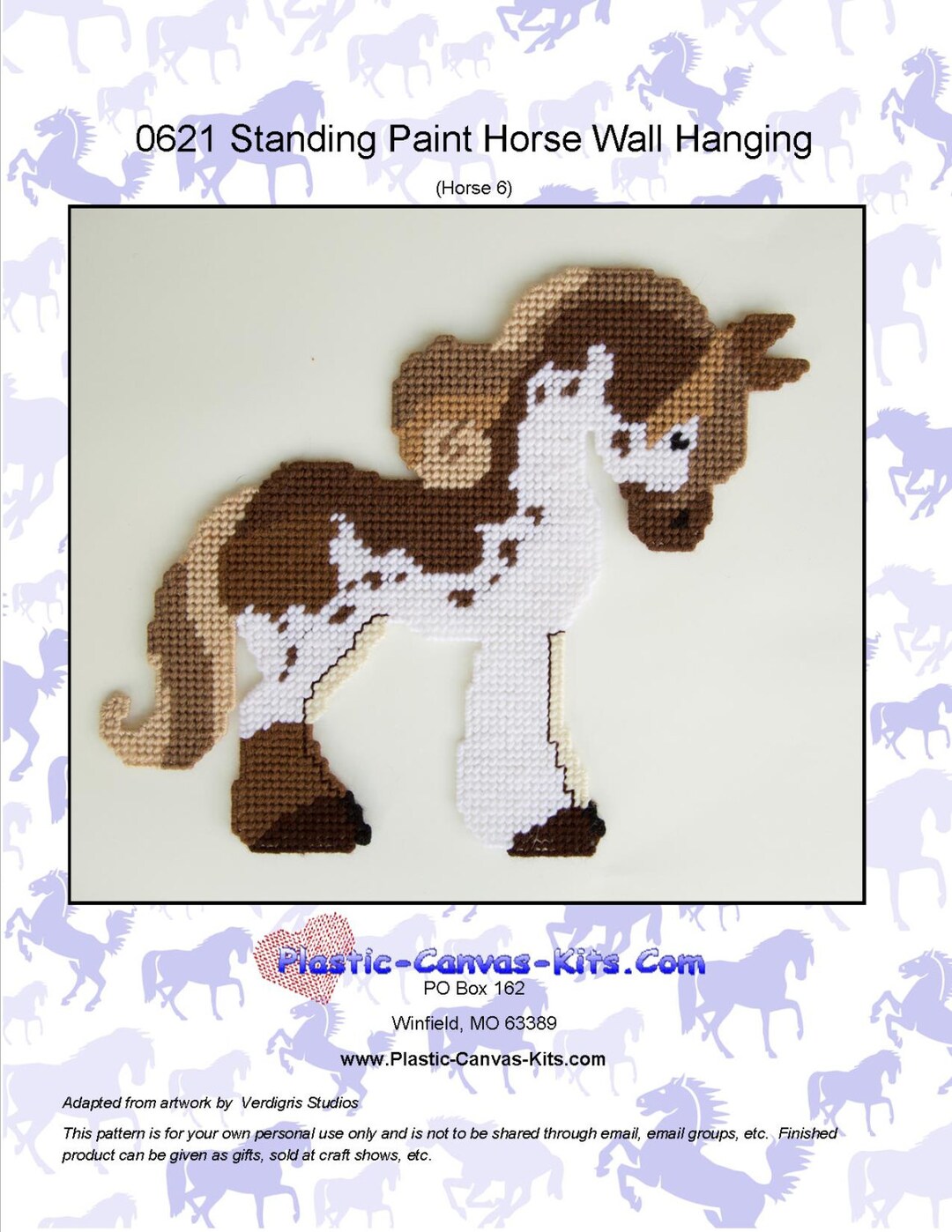 Standing Paint Horse Wall Hanging-plastic Canvas Pattern-pdf Download ...