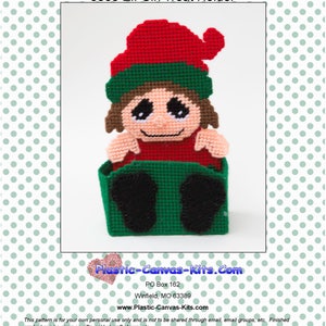 Elf Girl Treat Holder-Christmas-Plastic Canvas Pattern-PDF Download