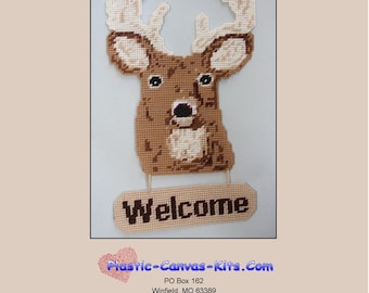 Deer Welcome Sign-Plastic Canvas Pattern-PDF Download