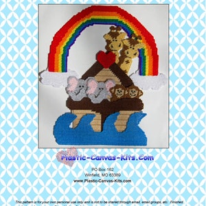 Noah&#39;s Ark Wall Hanging-Plastic Canvas Pattern-PDF DOwnload