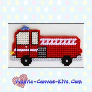 Fire Truck Magnet-Plastic Canvas Pattern-PDF Download