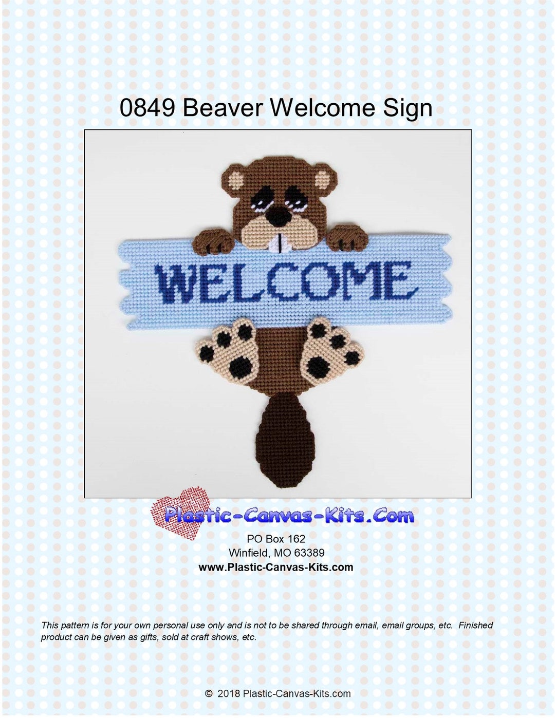 Beaver Welcome Sign-plastic Canvas Pattern-pdf Download - Etsy Canada