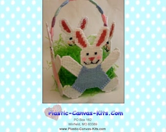 Easter Bunnies Basket-Plastic Canvas Pattern-PDF Download