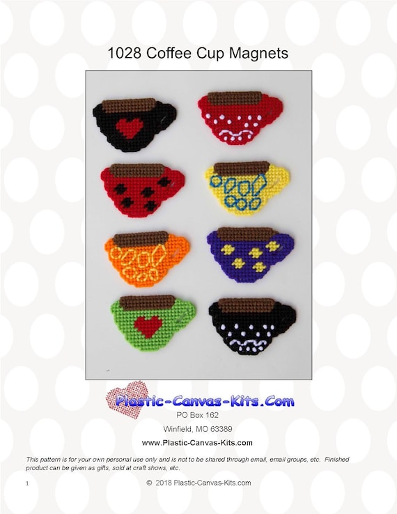 Coffee Cup Magnets-plastic Canvas Pattern-pdf Download - Etsy