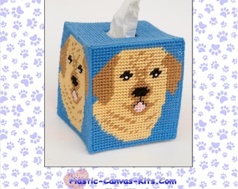 Yellow Labrador Retriever Tissue Topper-Plastic Canvas Pattern-PDF Download