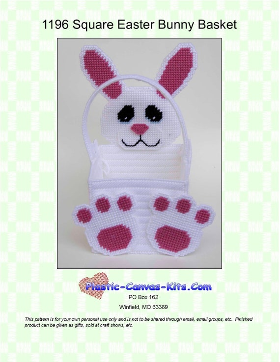 Easter Bunny Square Basket-plastic Canvas Pattern-pdf Download - Etsy