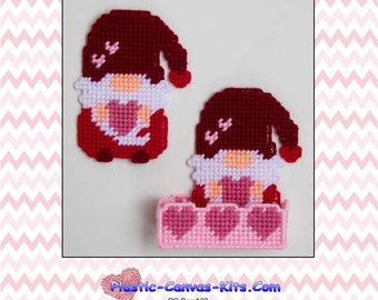 Valentine's Day Gnome Coaster Set-Plastic Canvas Pattern-PDF Download