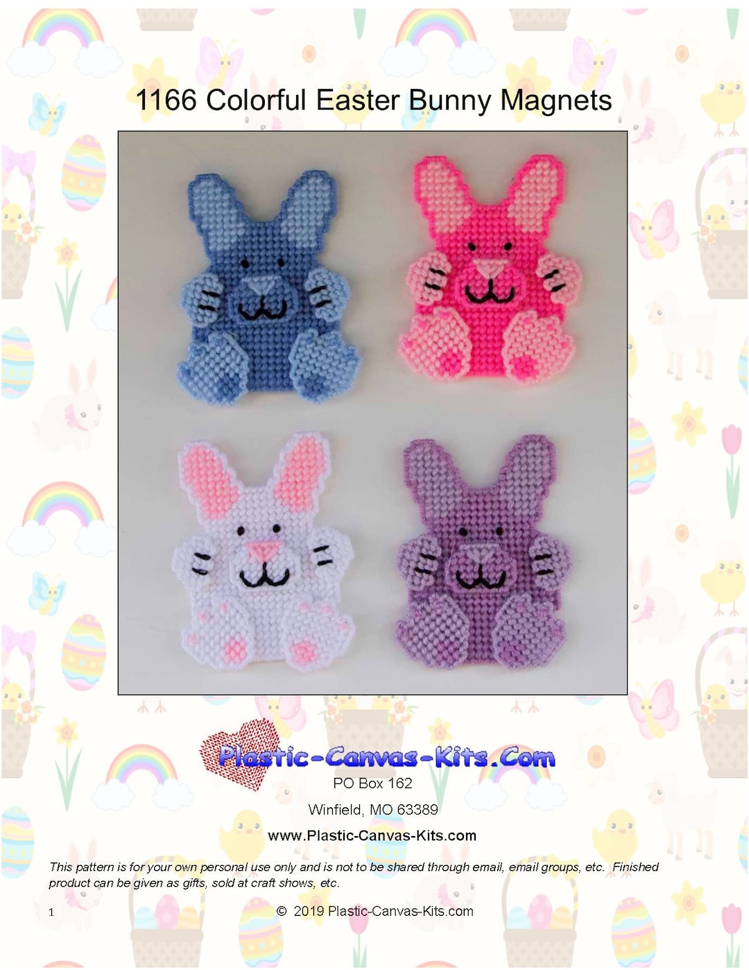 colorful-easter-bunny-magnets-plastic-canvas-pattern-pdf-download-etsy