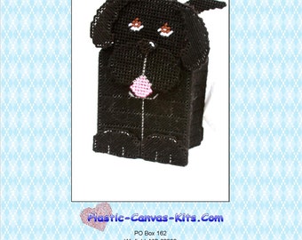 Black Labrador Retriever Dog 3-D Tissue Topper-Plastic Canvas Pattern-PDF Download